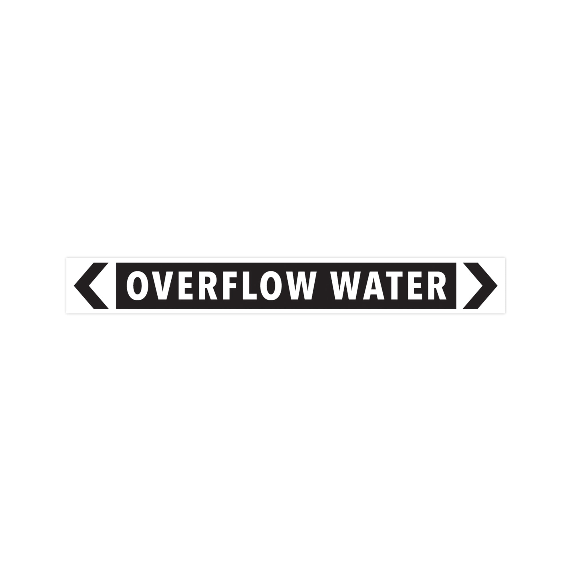 Overflow Pipe Sticker OVERFLOW WATER (Black)10 Pkt Large Pipemarker – Blue Mountain Co AU